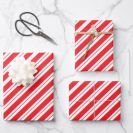 Hoja De Papel De Regalo Rayas de Caramelo de Menta de Navidad