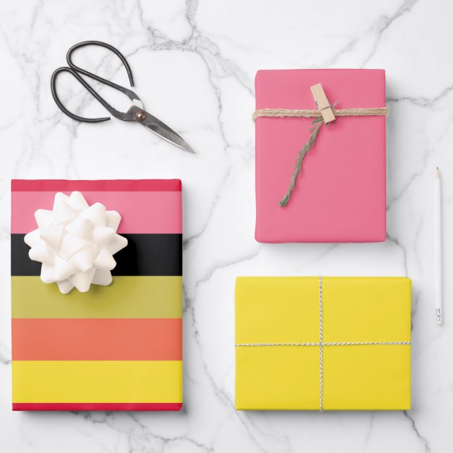 Hoja De Papel De Regalo Rayas de cascada de arcoiris (Anverso)