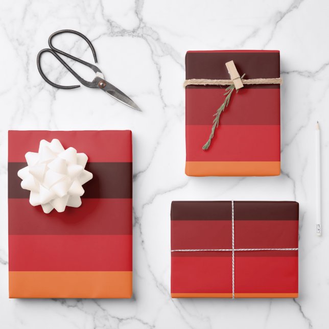 Hoja De Papel De Regalo Rayas de puesta de sol (Anverso)
