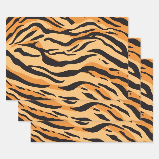 Hoja De Papel De Regalo Rayas de Tigre (Set)