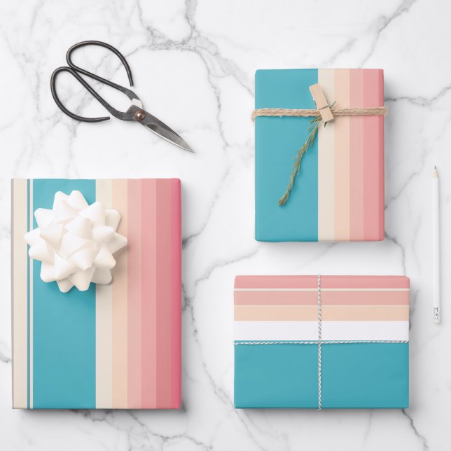 Hoja De Papel De Regalo Rayas del horizonte (Anverso)