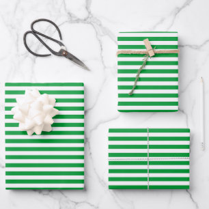 Hoja De Papel De Regalo Rayas delgadas verdes y blancas