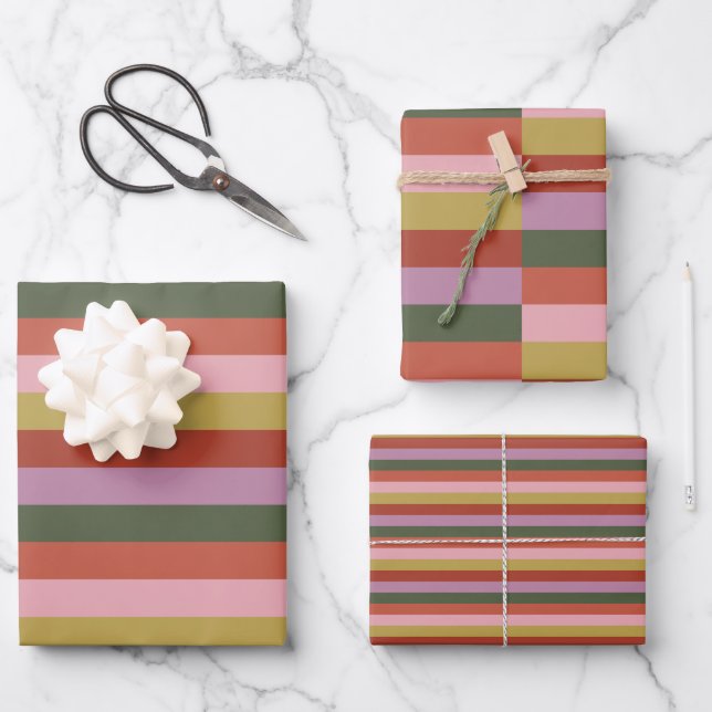 Hoja De Papel De Regalo Rayas Divertidas (Anverso)