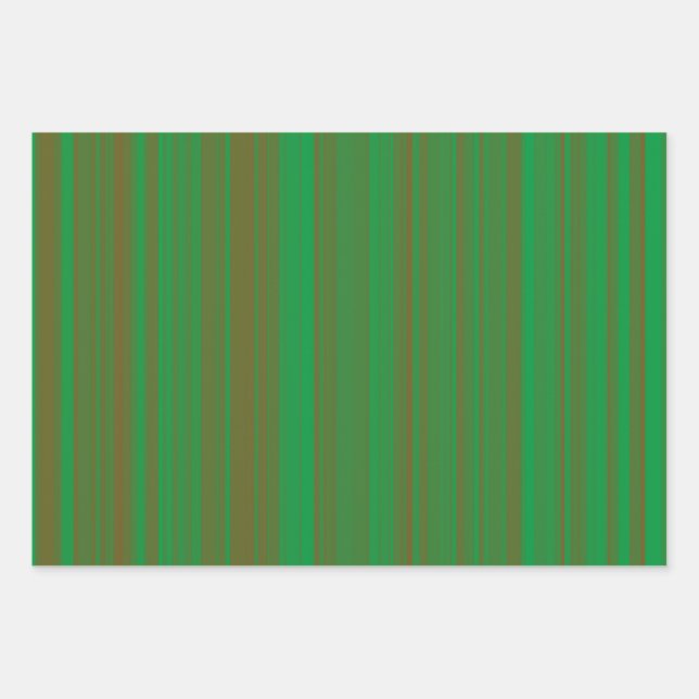 Hoja De Papel De Regalo Rayas marrones verdes (Anverso 2)