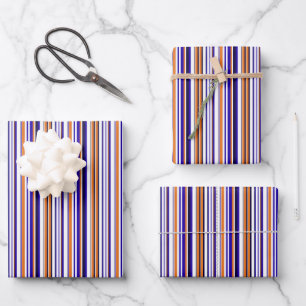 Hoja De Papel De Regalo Rayas naranjas azules lindas