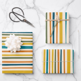 Hoja De Papel De Regalo Rayas naturales Patrón estético moderno