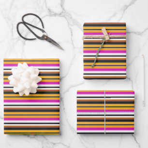 Hoja De Papel De Regalo Rayas negras amarillas lindas