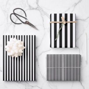 Hoja De Papel De Regalo Rayas Negras y Blancas