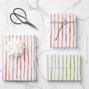 Hoja De Papel De Regalo Rayas Rojas Cumpleaños