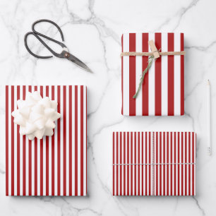 Hoja De Papel De Regalo Rayas Rojas y Blancas