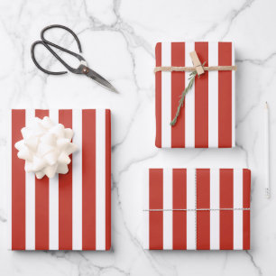 Hoja De Papel De Regalo Rayas rojas y blancas retro de Guay