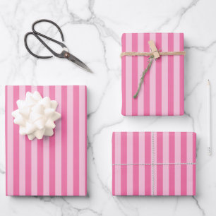 Hoja De Papel De Regalo Rayas rosadas y rosadas claras