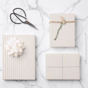 Hoja De Papel De Regalo Rayas Simples - Lino Suave