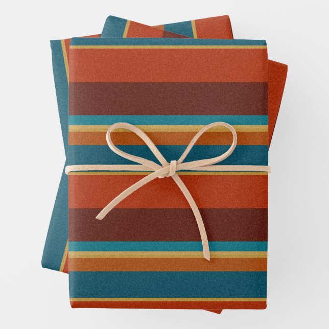 Hoja De Papel De Regalo Rayas suroeste 29 (In situ)