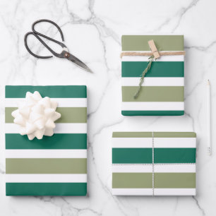 Hoja De Papel De Regalo Rayas Verdes Grises
