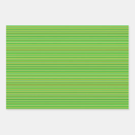 Hoja De Papel De Regalo Rayas Verdes y Doradas