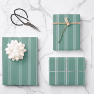 Hoja De Papel De Regalo Rayas Verdes y Verde Claro