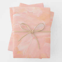 Hoja De Papel De Regalo Razo de pincel pintado a mano color rosa abstracto