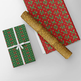 Hoja De Papel De Regalo Razzle Dazzle Navidades Purpurinas Dosis Monograma