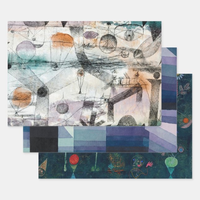 Hoja De Papel De Regalo Realm de Air Paul Klee Resumen expresionista (Set)