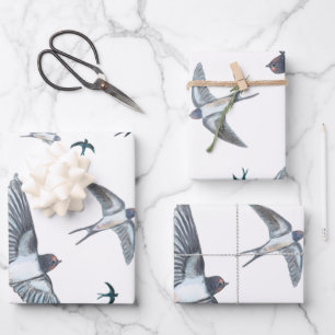 Hoja De Papel De Regalo Rebaño de aves tragaperras que vuelan