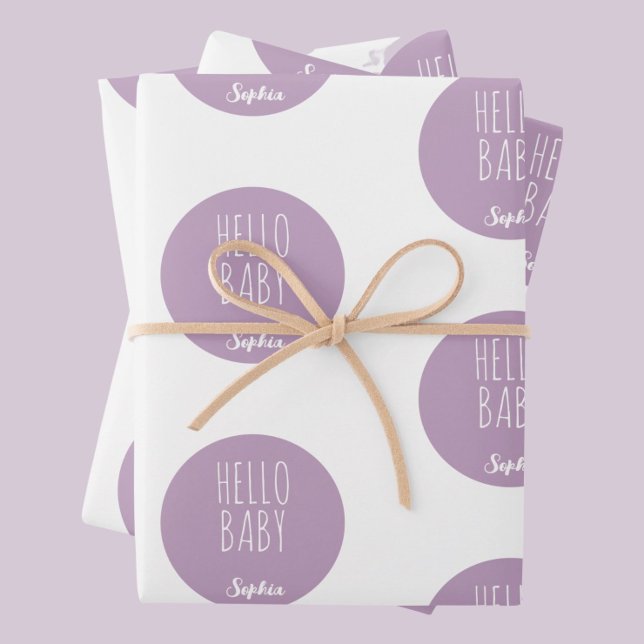 Hoja De Papel De Regalo Recién nacido clásico morado (Subido por el creador)