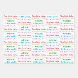 Hoja De Papel De Regalo Recién nacido y niño, bienvenido, estrellas, elefa