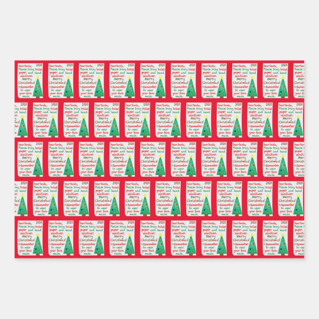 Hoja De Papel De Regalo Recordando la Navidad de 2020 (Anverso)