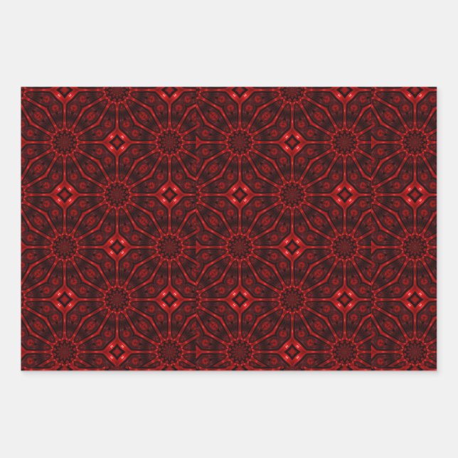 Hoja De Papel De Regalo Red Abstract  (Anverso)
