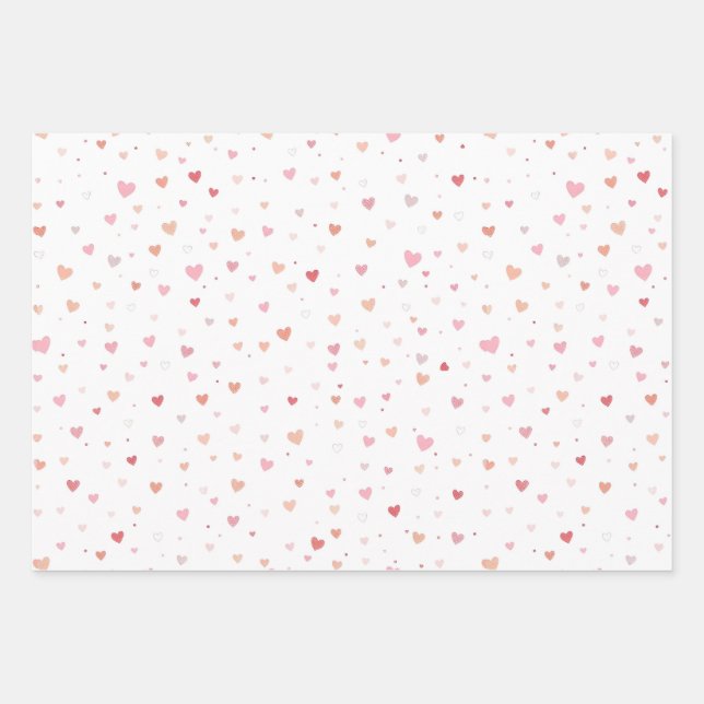 Hoja De Papel De Regalo  Red and Pink heart valentine (Anverso)
