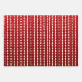 Hoja De Papel De Regalo Red and White Velvet-Look