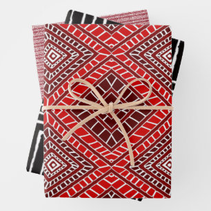 Hoja De Papel De Regalo Red Black and White Kwanzaa