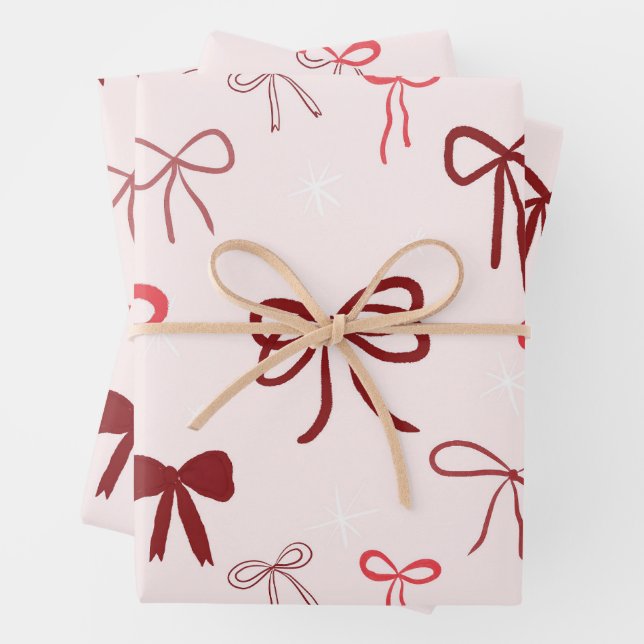 Hoja De Papel De Regalo Red Bow Gift Wrapping Paper (In situ)