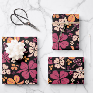 Hoja De Papel De Regalo Red Lucky Shamrock Clover St. Patrick's Day