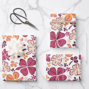 Hoja De Papel De Regalo Red Lucky Shamrock Clover St. Patrick's Day