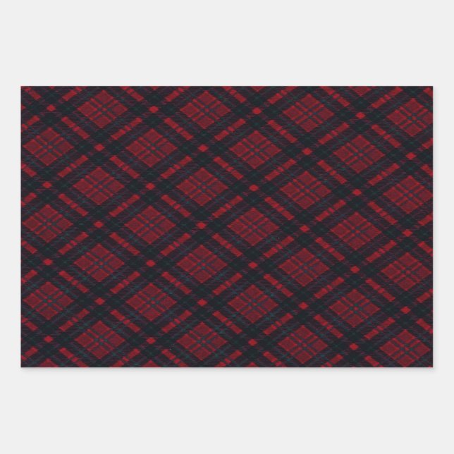Hoja De Papel De Regalo Red Plaid (Anverso)