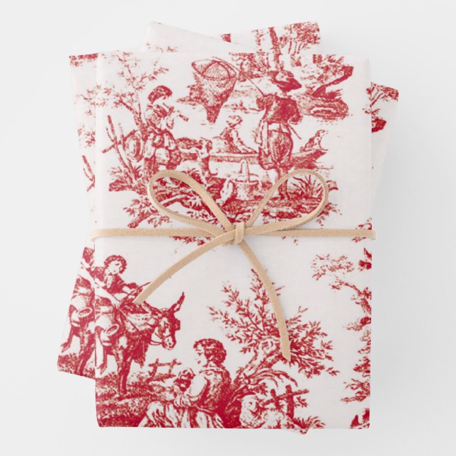 Hoja De Papel De Regalo Red Toile (In situ)