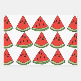 Hoja De Papel De Regalo Red Watermelon Slices 