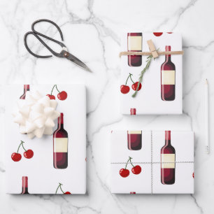 Hoja De Papel De Regalo Redwine y Cherry