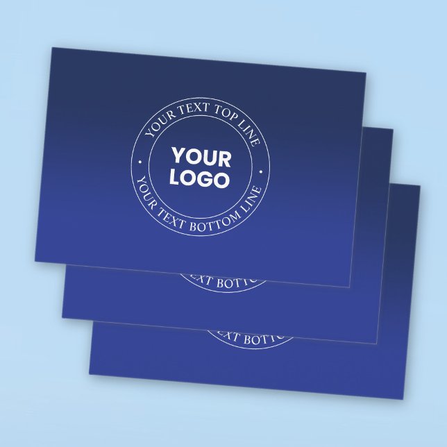 Hoja De Papel De Regalo Reemplazo Fácil de Logo y Texto | Gradiente Azul O (Subido por el creador)