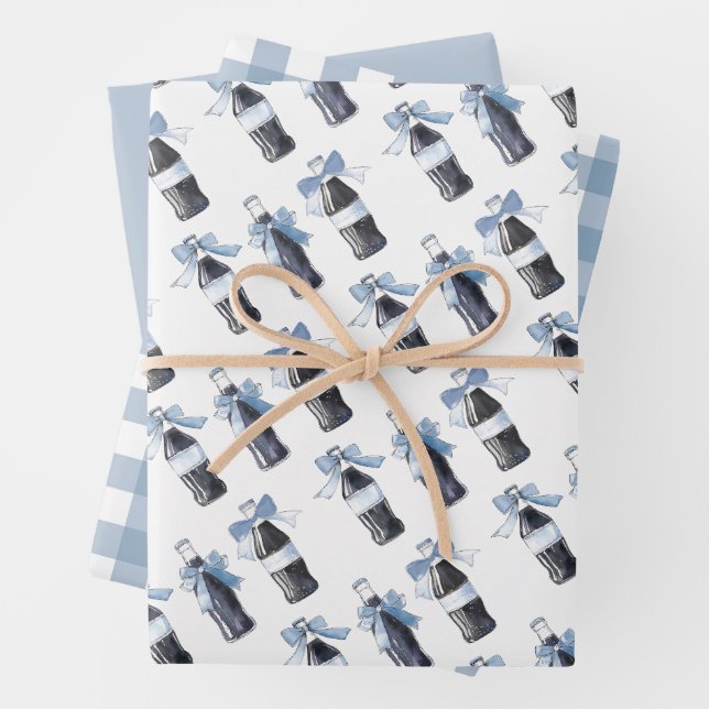 Hoja De Papel De Regalo Refresco de Bebé Azul Listo para REVENTAR  (In situ)