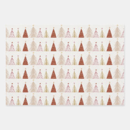 Hoja De Papel De Regalo Regalo Boho Christmas Trees