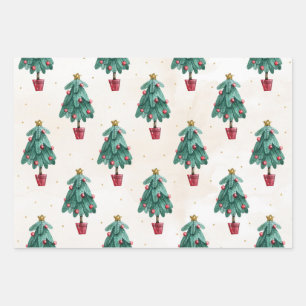 Hoja De Papel De Regalo Regalo de árbol de Navidad, hombres, mujeres y niñ