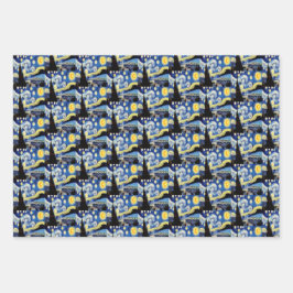 Hoja De Papel De Regalo Regalo de arte de La noche estrellada de Vincent v