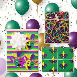 Hoja De Papel De Regalo Regalo de cuentas de fiesta de Mardi Gras Máscara 