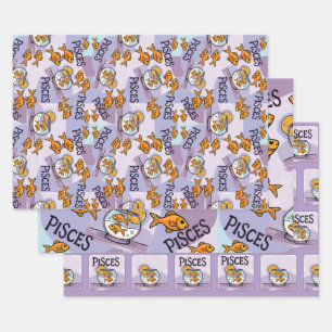 Hoja De Papel De Regalo Regalo de diseño de Pisces para las estrellas de Z