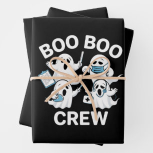 Hoja De Papel De Regalo Regalo de enfermera de Halloween Boo Boo Crew Enfe