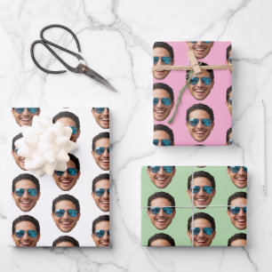 Hoja De Papel De Regalo Regalo de foto divertida de cara o mascota