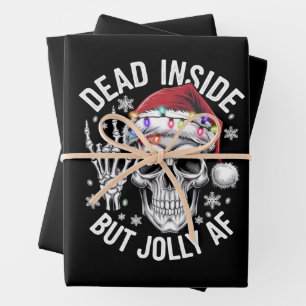Hoja De Papel De Regalo Regalo de Navidad de esqueleto muerto por dentro p