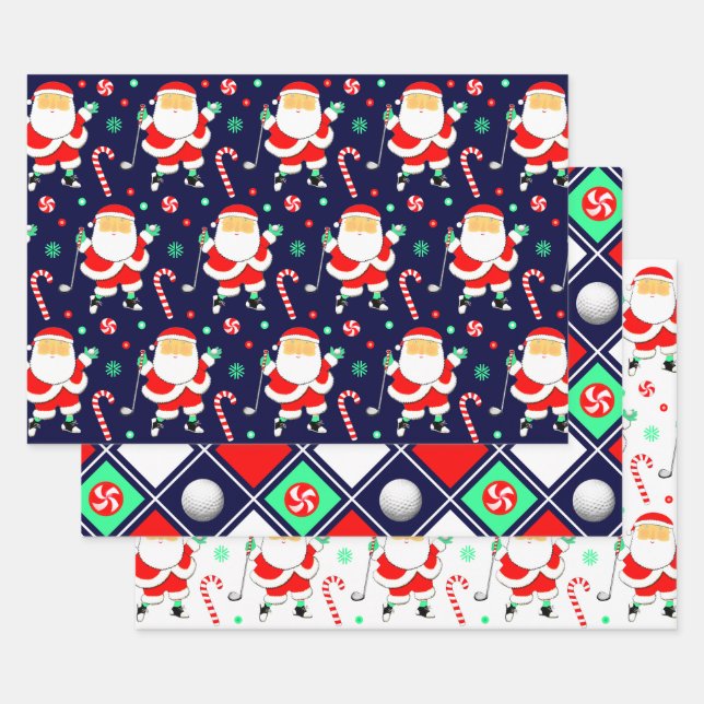 Hoja De Papel De Regalo Regalo de Navidad de Golf (Set)
